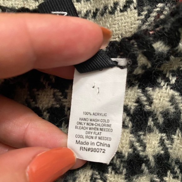 Apt 9 Cape/ Wrap Jacket Reversible Ruana Houndstooth Plaid one size - Picture 4 of 13